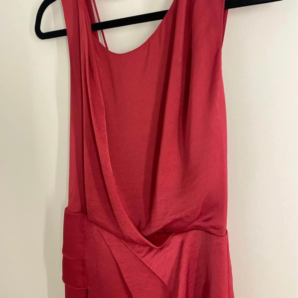 Reiss Karina Draped Cocktail Dress in Raspberry Size 2